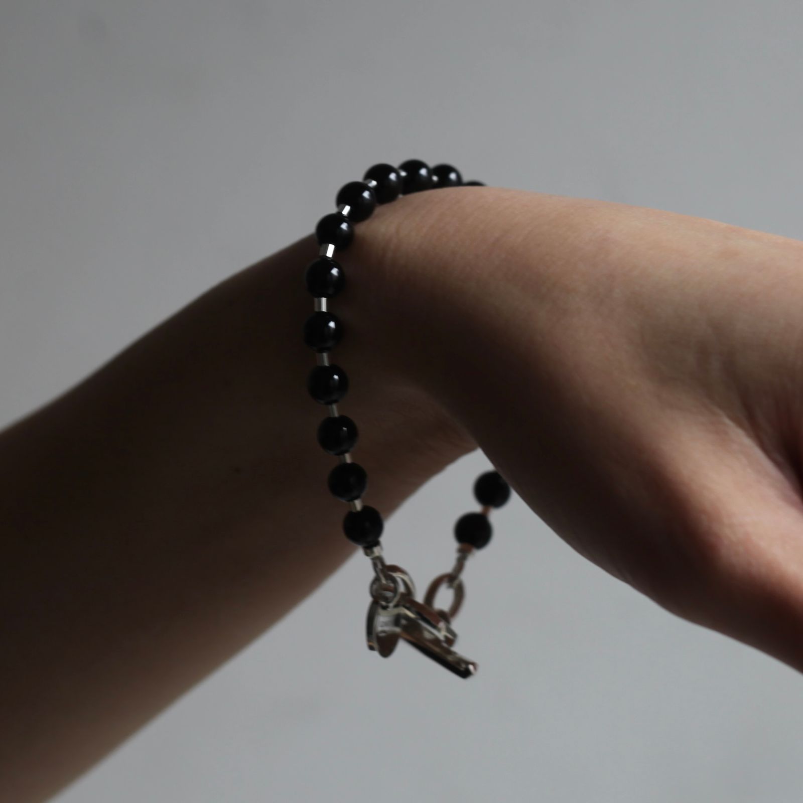 【お取り寄せ注文可能】Stone Ball Chain Bracelet(BLACK)