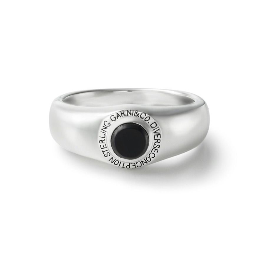 【お取り寄せ注文可能】Round Stone Ring_S(BLACK)