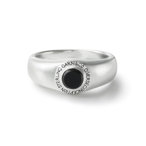 【お取り寄せ注文可能】Round Stone Ring_S(BLACK)