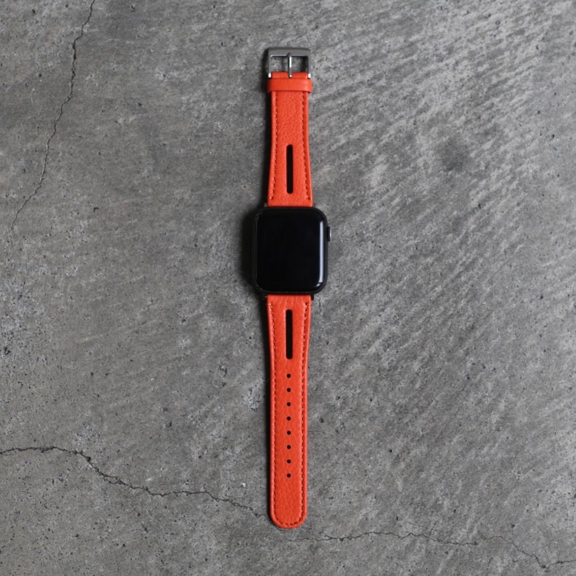 【残り一点】レザーハイブリッドバンド for Apple Watch(CARROT ORANGE)