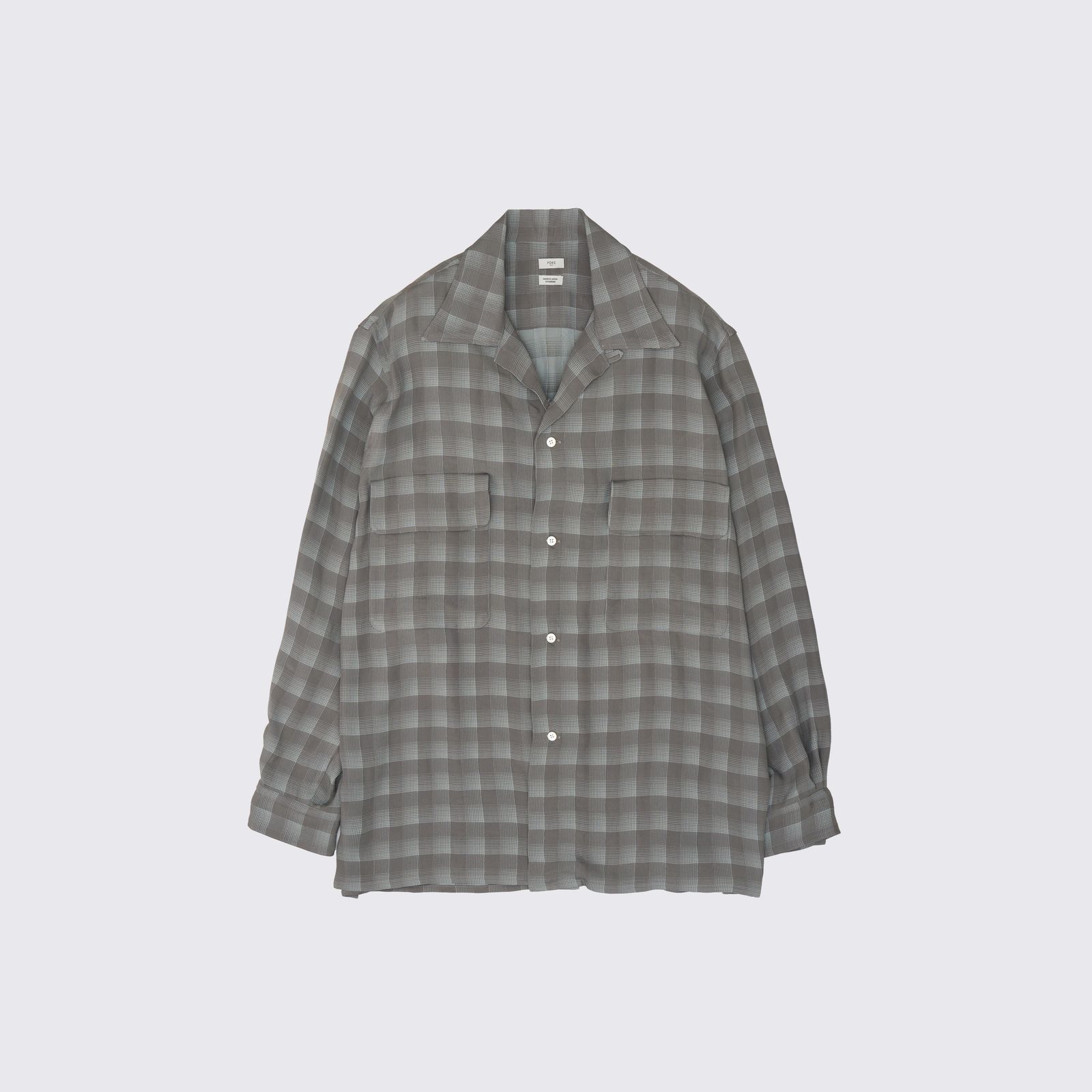 【残り一点】Jacquard Plaid Open Collar Shirt