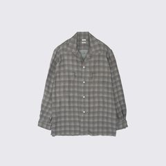 【残り一点】Jacquard Plaid Open Collar Shirt