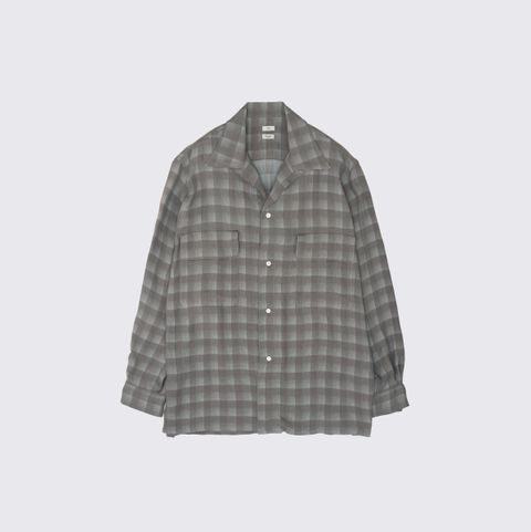 【残り一点】Jacquard Plaid Open Collar Shirt