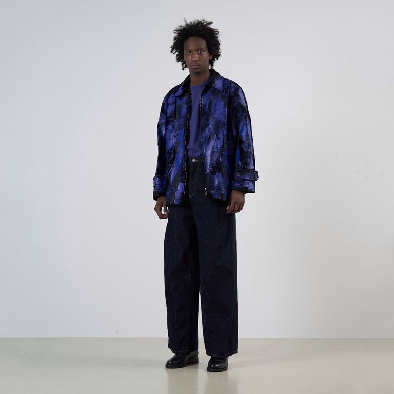 YOKE - 【残りわずか】Hand Painted Velvet Front Zip Blouson 