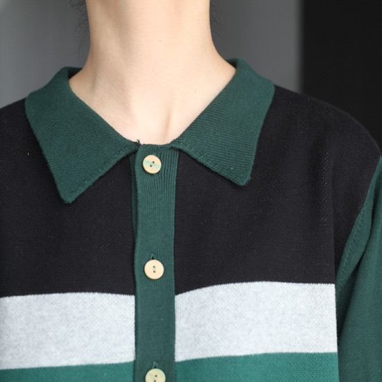 【残りわずか】Border Knit Cardigan - M