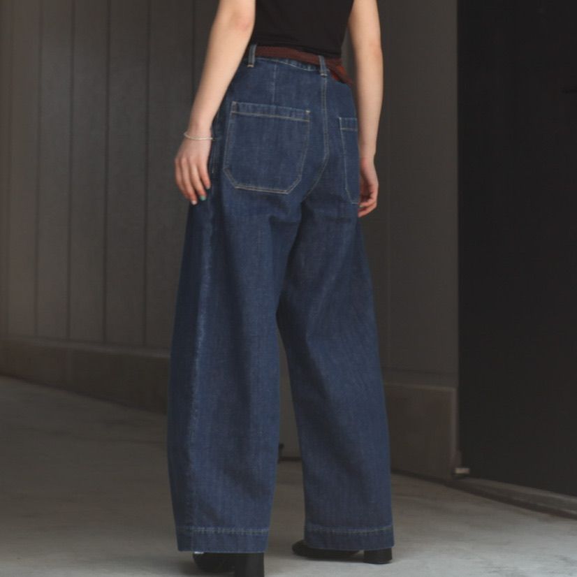 STUDIO NICHOLSON - 【残りわずか】Washed Denim Single Pleat Pant