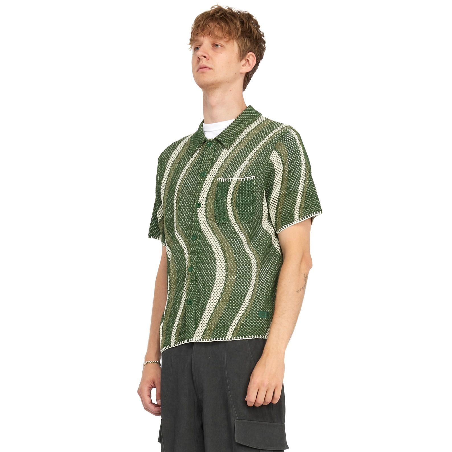 送料関税込【Dime】Soreil Button Up Knit ボタンアップ Dime Soleil Button Up Knit Green - RUKUS