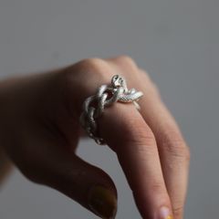 【お取り寄せ注文可能】蛇チェーンリング(SILVER)