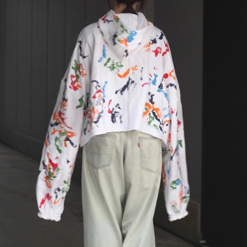 【残り一点】Ordinary Short Giant Hoodie With Hand Painting