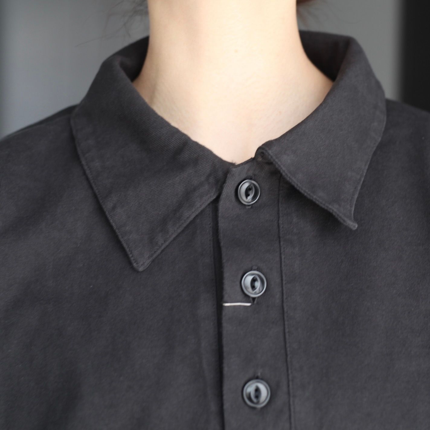 【残り一点】ヘビーコットンガーメントダイL/Sポロシャツ