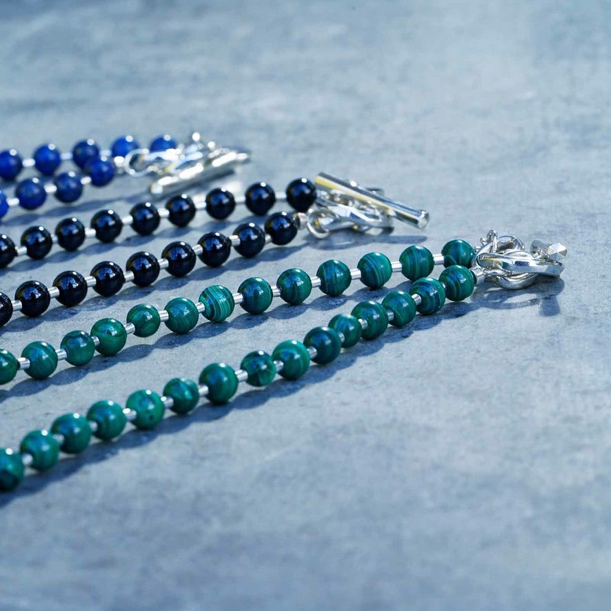 【お取り寄せ注文可能】Stone Ball Chain Necklace(BLUE)