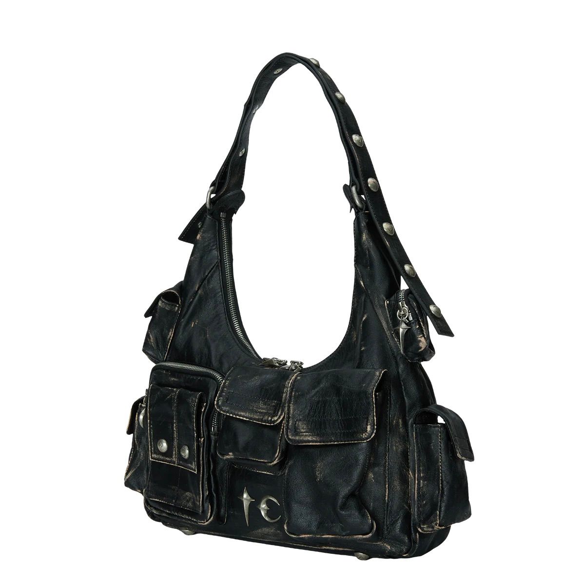 【残り一点】Washed Leather Multi Pocket Bag