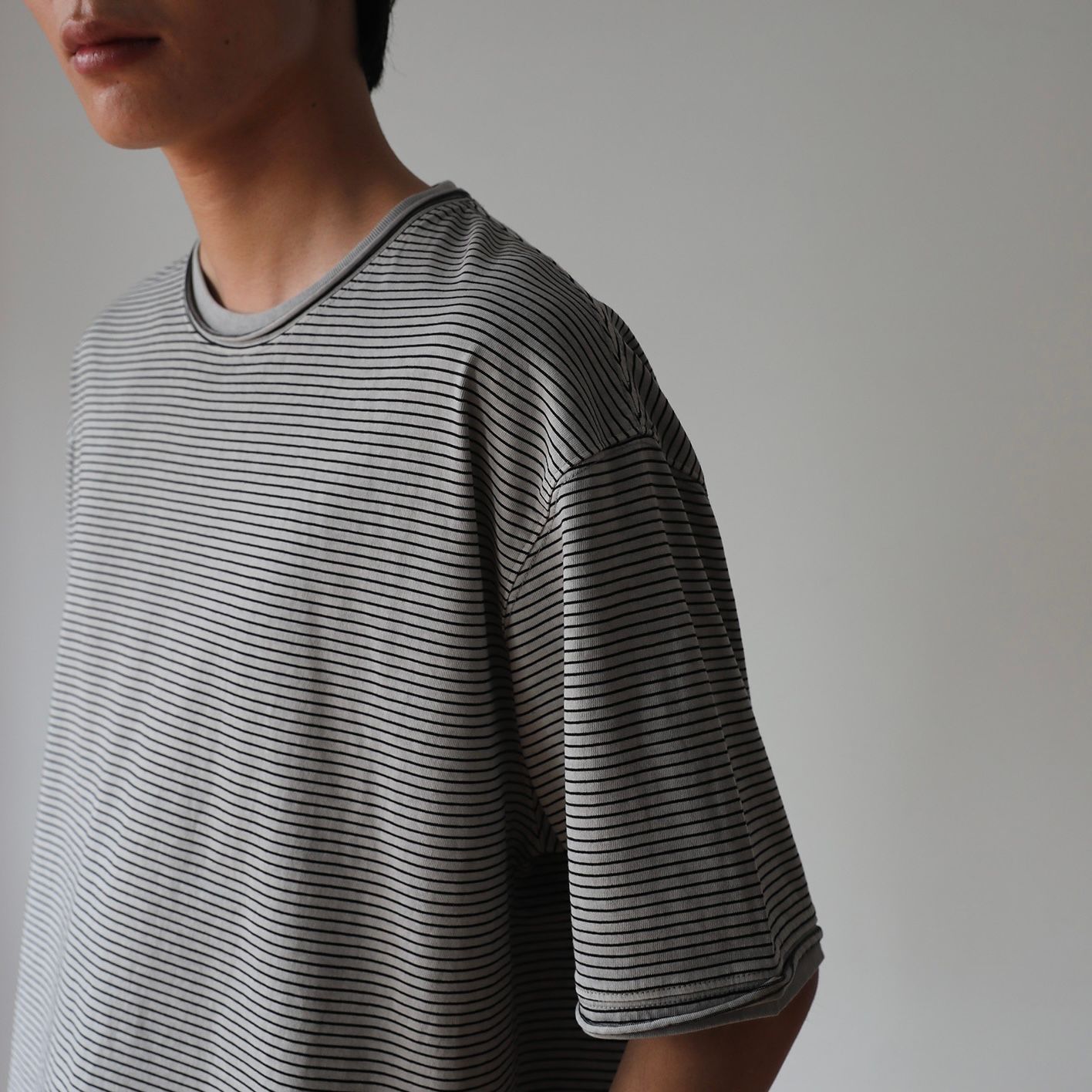 【残り一点】Dyed Raw-Edge Stripe Tee