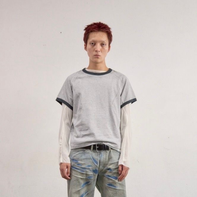 【残り一点】Panelled Half Sleeve Ringer T-Shirt