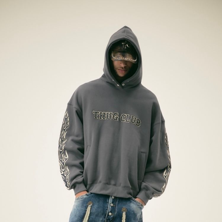 【残り一点】Leather Flame Hoodie