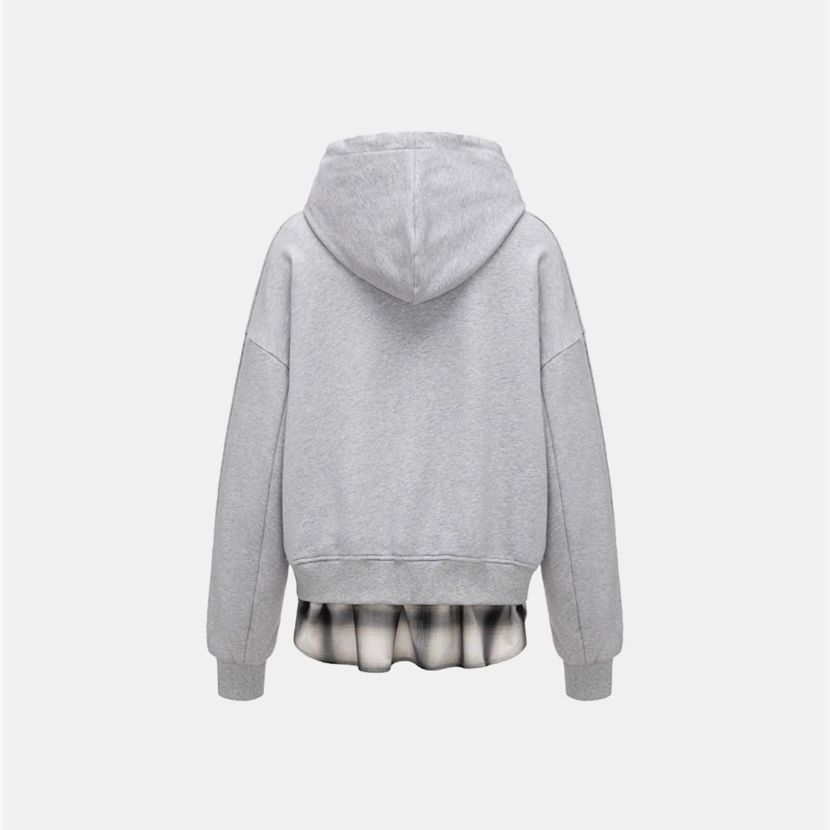 【残り一点】2in1 Zip Hoodie with Check Shirt