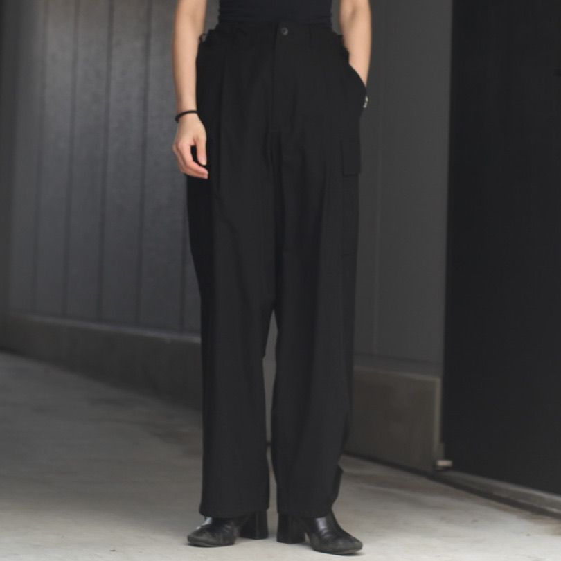 ATON - 【残り一点】Kyoto Tsurizome Cotton Wide Eazy Cargo Pants