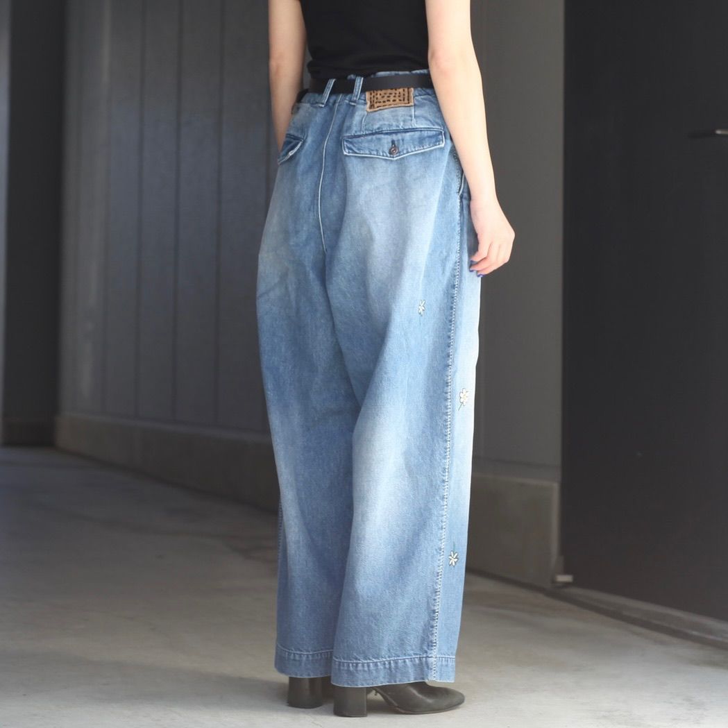【残り一点】12.5OZワイドデニムパンツ(PRINTED_USED)