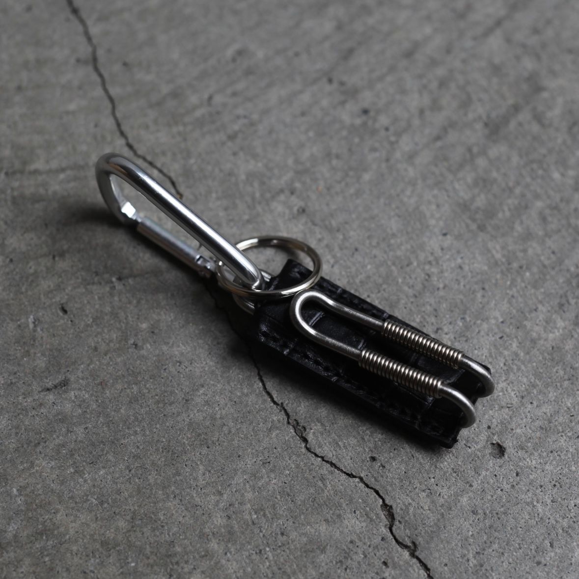 【残りわずか】Spring Clip Key Holder(CLIX_CROCO GRAIN)