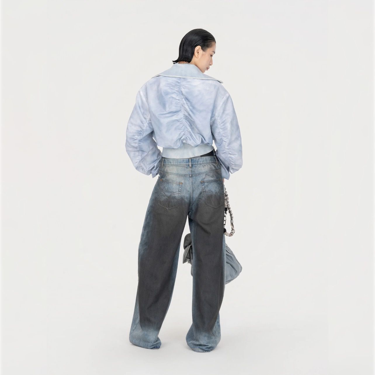 【残り一点】Double Waist Gradient Indigo Denim Trousers