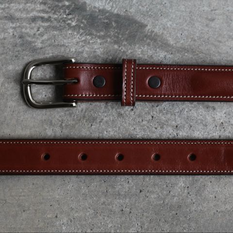 【残りわずか】1 Round Raised Belt(OAKBARK×NICKEL)