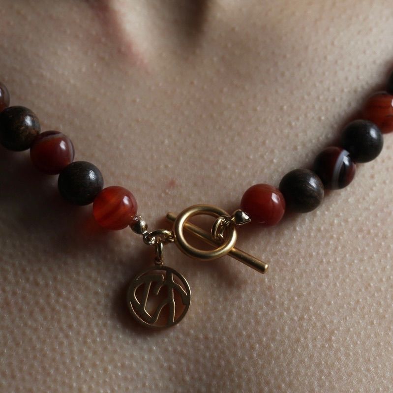 SOSHIOTSUKI - 【残り一点】Juzu Necklace(BROWN×GOLD