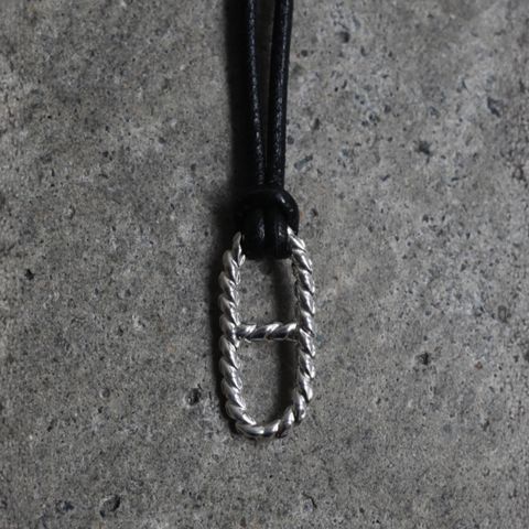 【残り一点】Twist Anchor Leather Necklace(BLACK LEATHER×SILVER)