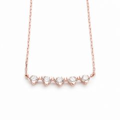 【お取り寄せ注文可能】Triangle 5 Dia Necklace(K18 PINK GOLD)
