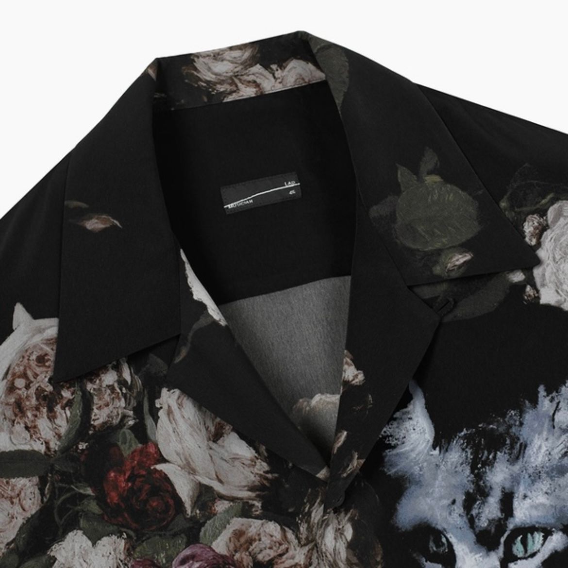 トップス LAD MUSICIAN Dechine Rose+Cat O/C SS LAD MUSICIAN - 【残り一点】Dechine Rose+Cat O/C SS Shirt