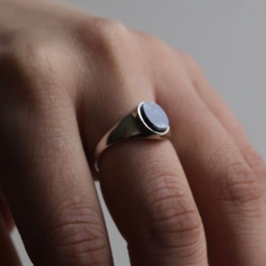 【残り一点】Signet Oval Ring S(ZEBRA JASPER)
