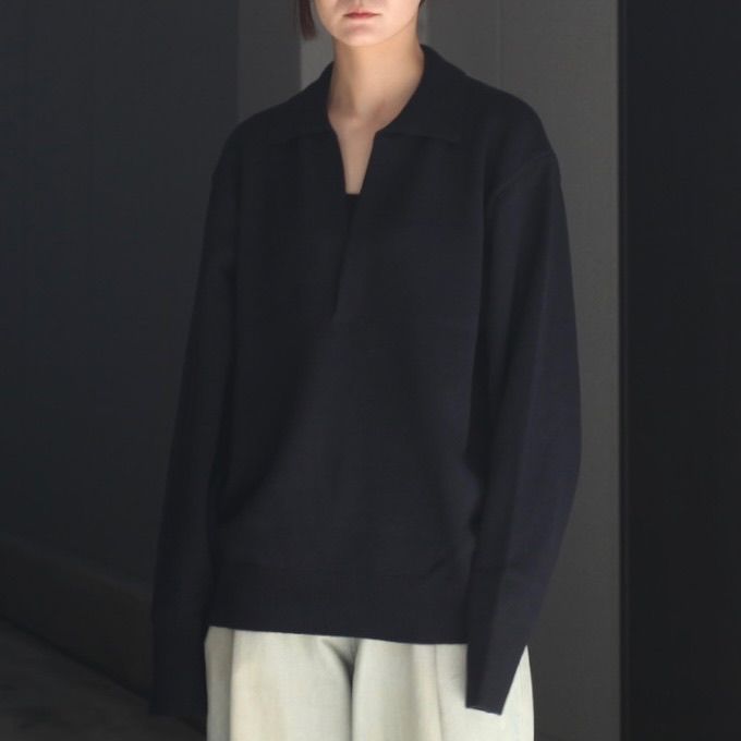 【残りわずか】Extra Fine Wool Knit Skipper LS