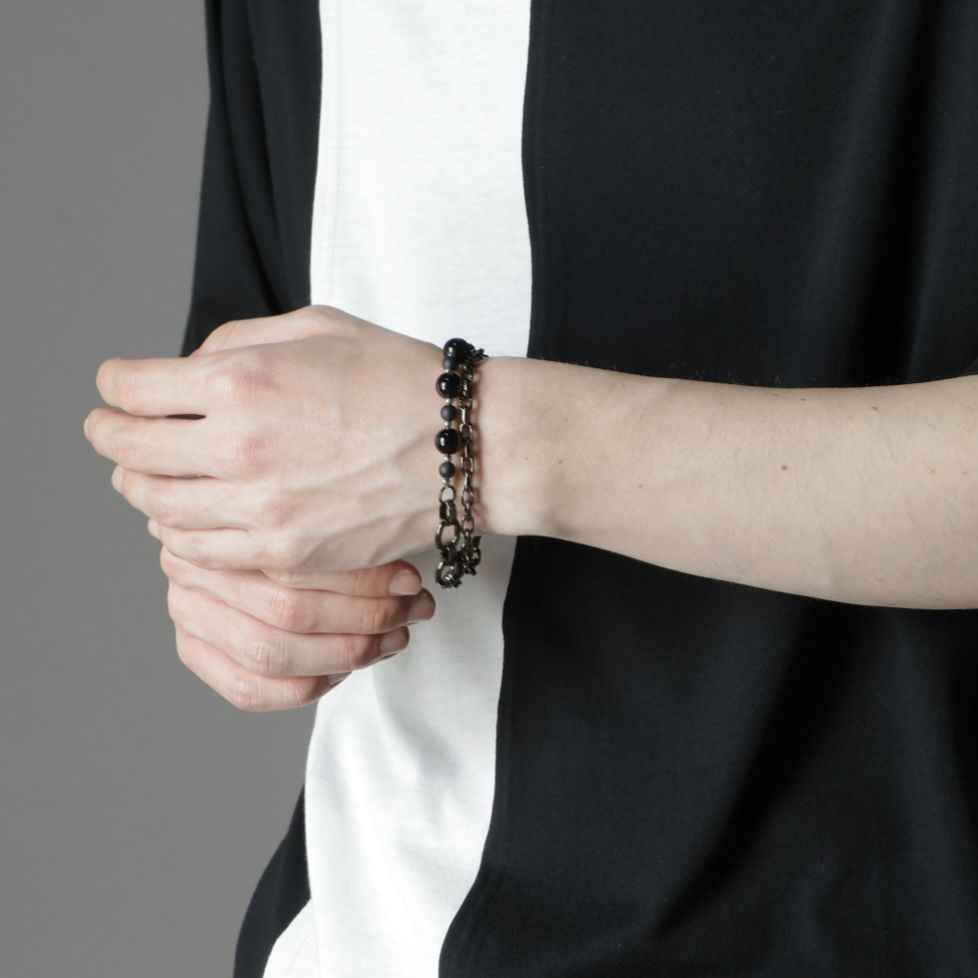 【残り一点】Beads Chain Breacelet_A(BLACK)