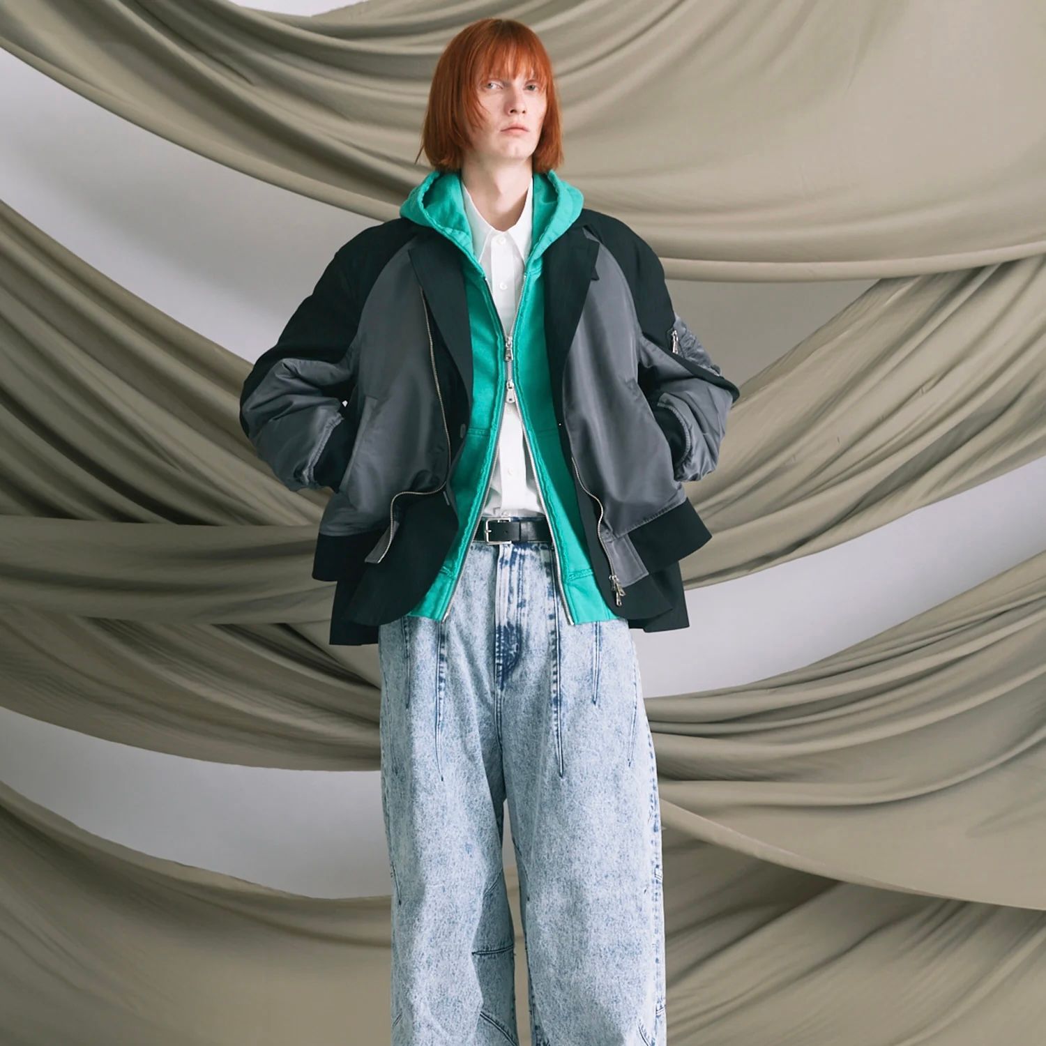 【残り一点】120 / 2 Suvin Cotton Typewriter Prime-Over Shirt Coat