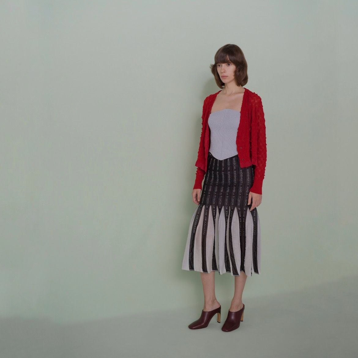 【残り一点】Emblem Pleats Knitted Skirt