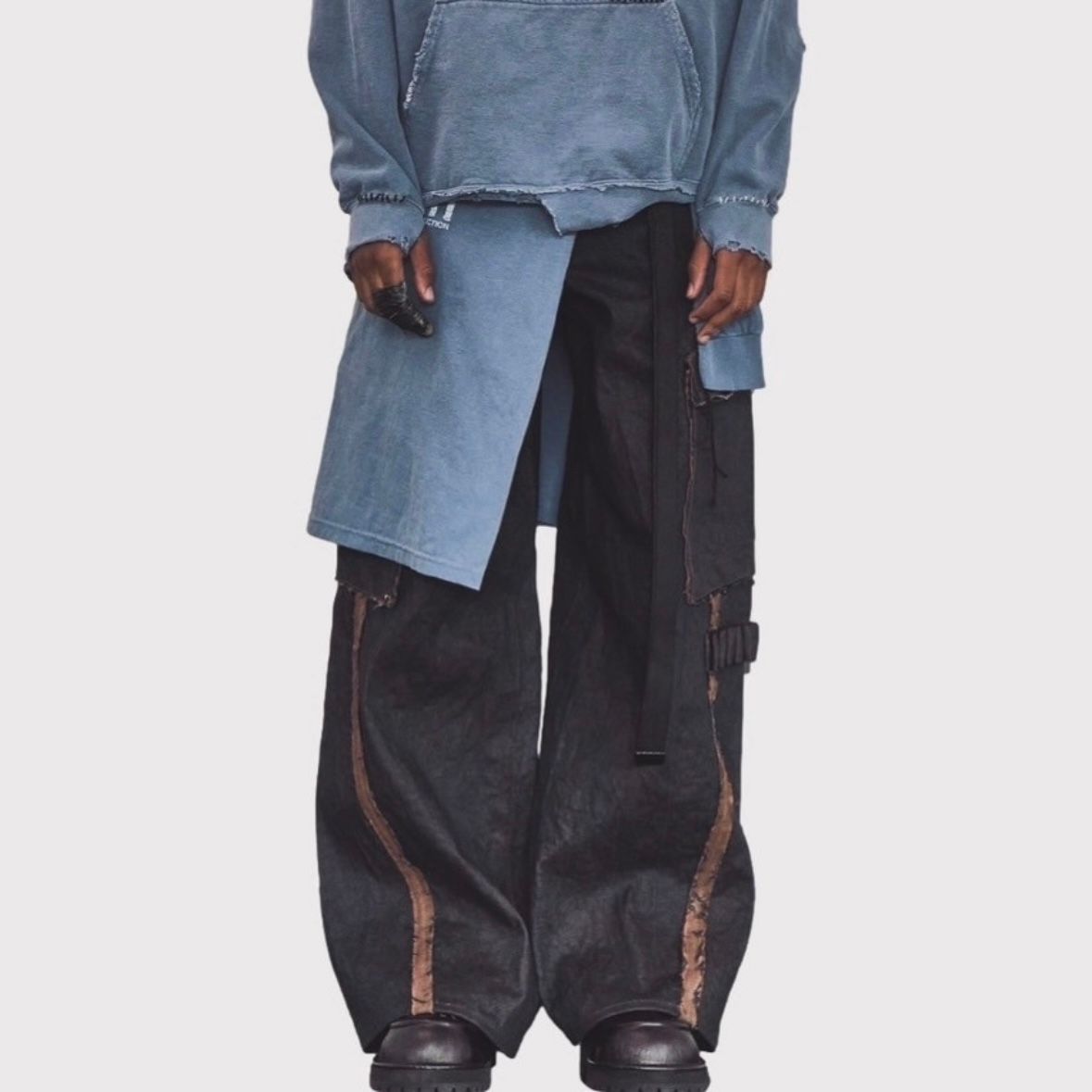 【残りわずか】Slash Seam Twist Cargo Jeans(PERSIMMON TANGY DYED)