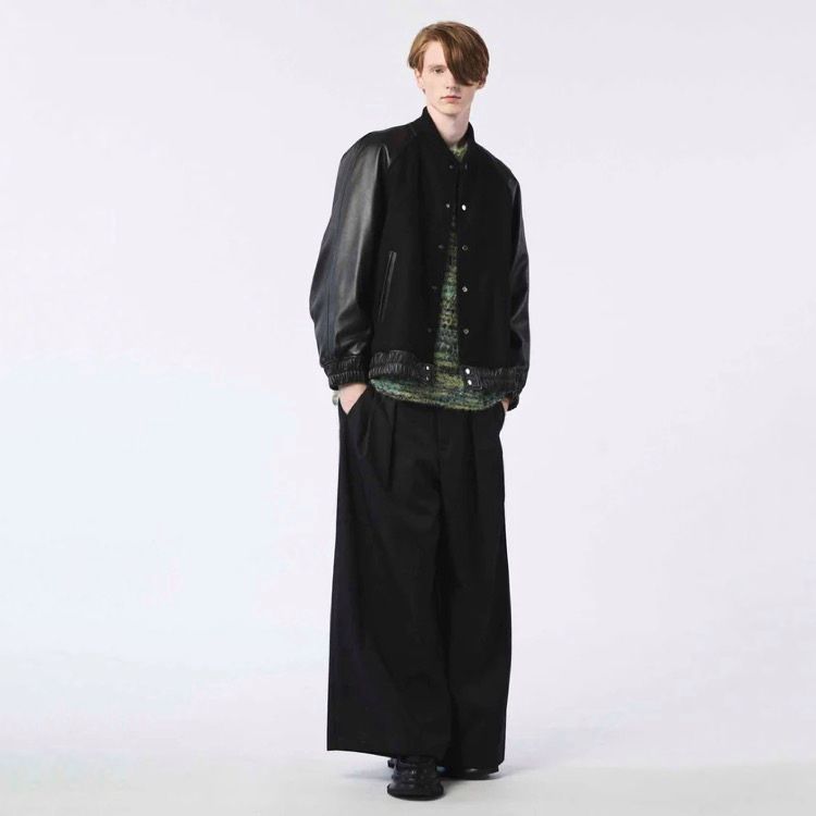 【残り一点】72/2 4Colors Chambray Wool Baggy Wide Pants