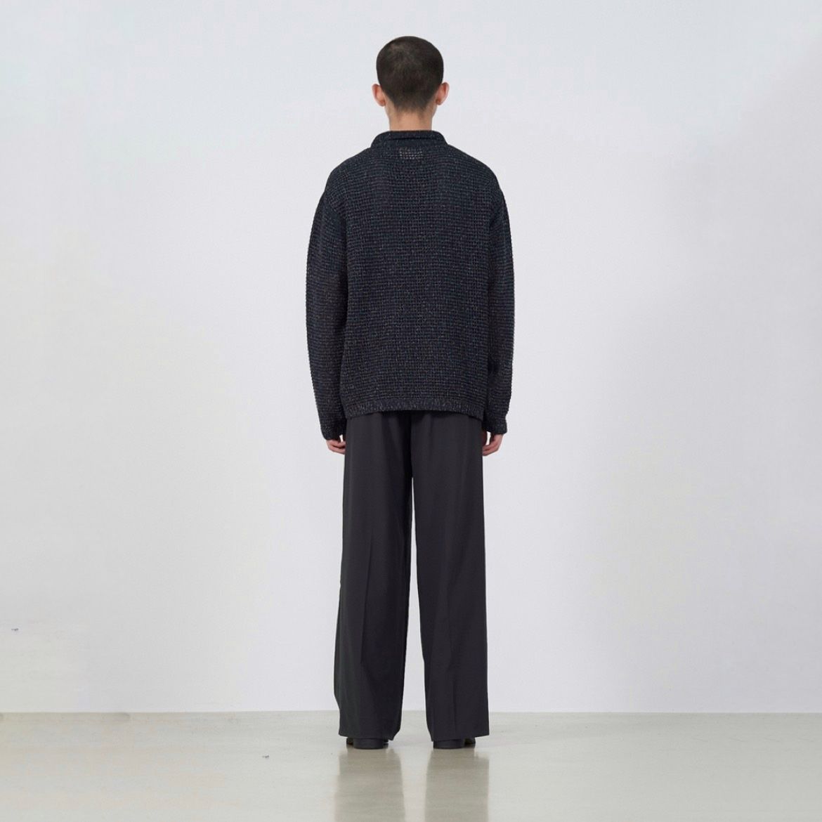 【残りわずか】Mesh Knitted Shirt Cardigan