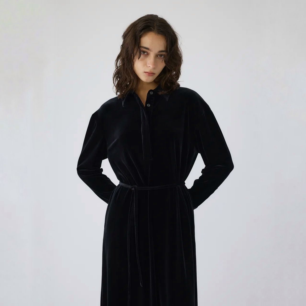 【残り一点】Velour Shirt Dress