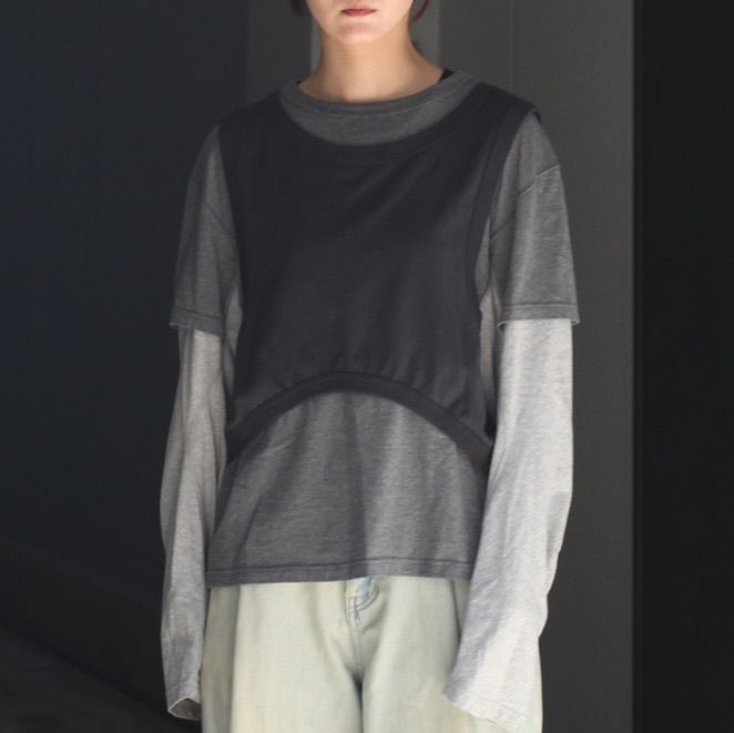 【残り一点】Panelled Multi Layerd T-Shirt