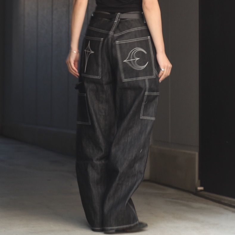 thug club デニム　ワークパンツ　スタッズ Thug Club - 【残り一点】Angel Studded Work Pants | ACRMTSM ONLINE