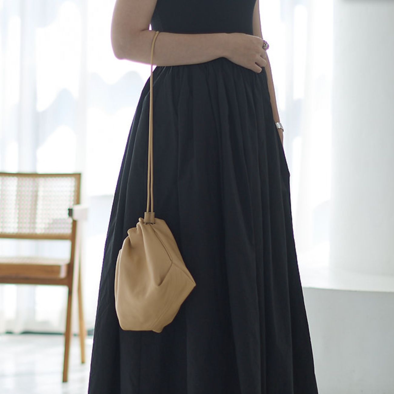 【残り一点】French Lamb Drawstring bag MR