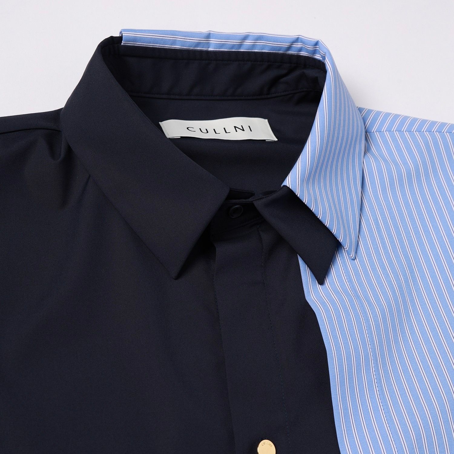 クルニ CULLNI LAYERED STRIPE MA-1 22-ss-056 CULLNI - 【残り一点】Stripe Asymmetrical Layered Shirt