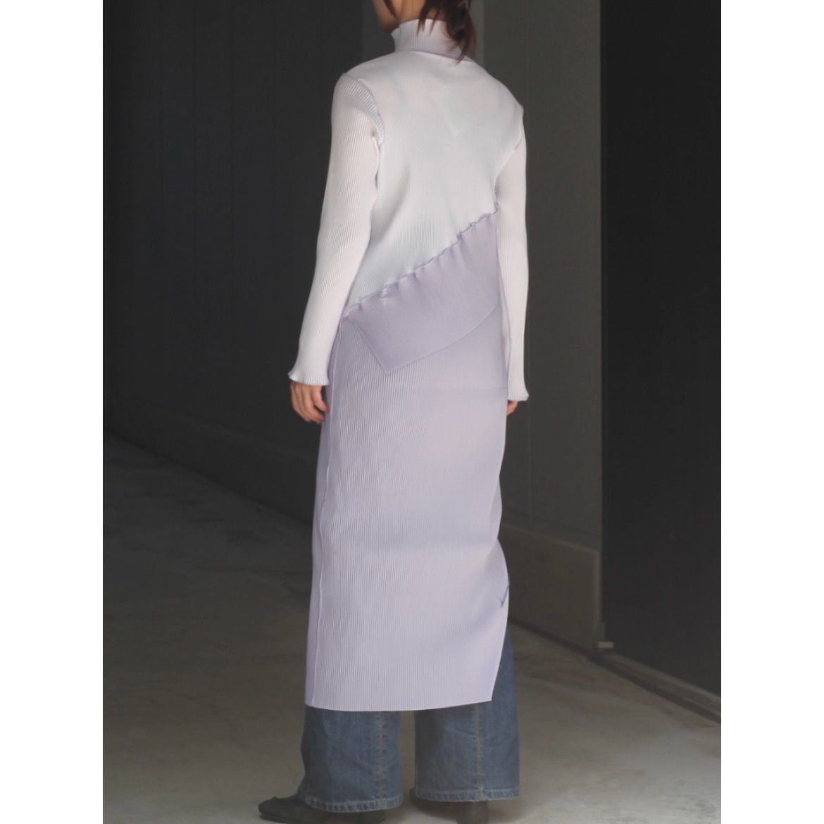 【残り一点】Spiral Wave Long Sleeve Dress High Neck Type
