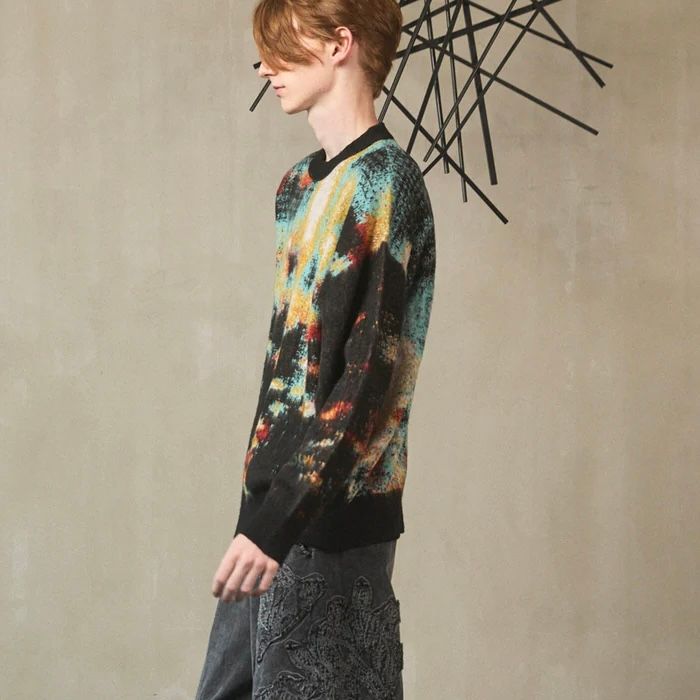 【残り一点】Contemporaryart Jacquard Shaggy Knit L/S