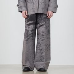 【残り一点】Photo Jacquard Front Tuck Belted Wide-Leg Trousers