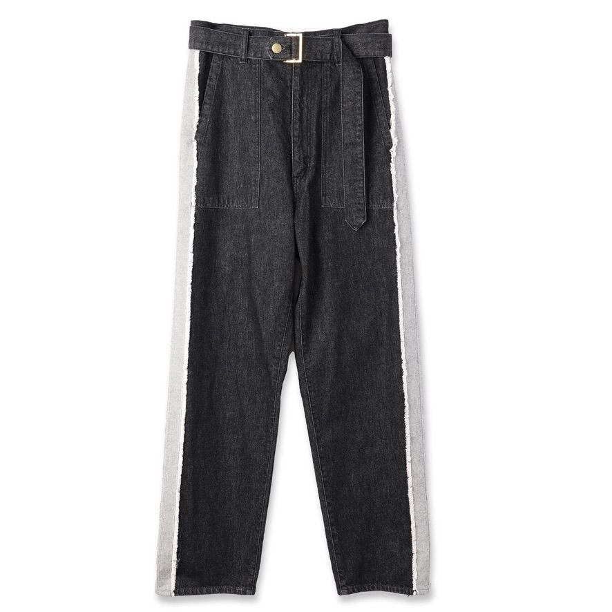 CULLNI - 【残り一点】Side Fringe Wide Denim Pants with Long Belt