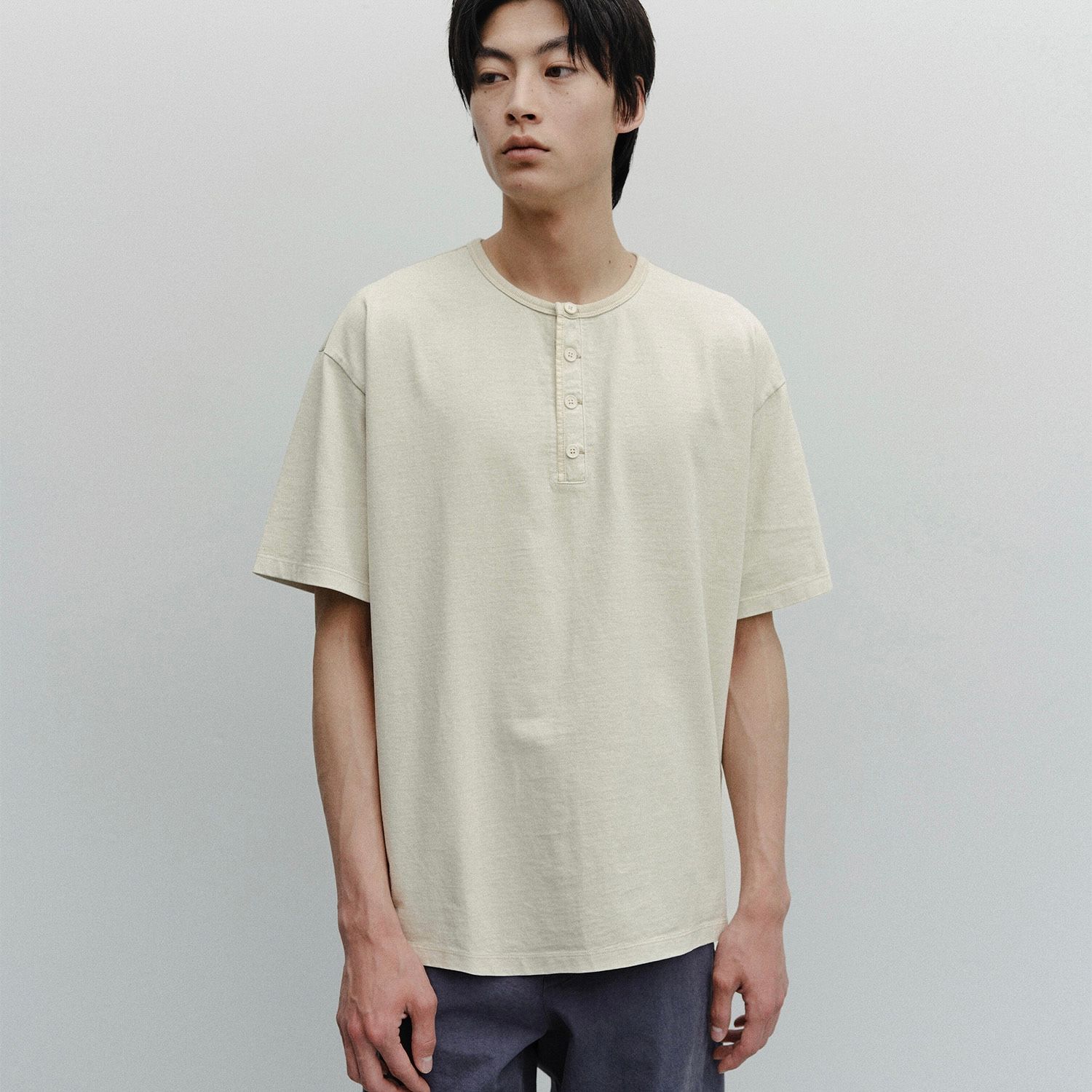 【残り一点】French Henry Neck Garment Tee