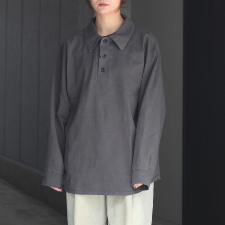 【残り一点】ヘビーコットンガーメントダイL/Sポロシャツ