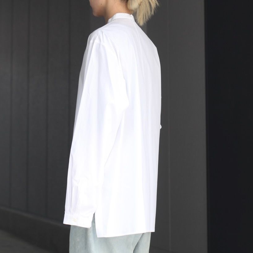 ATON - 【残りわずか】Suvin Broad Band Collar Shirt | ACRMTSM