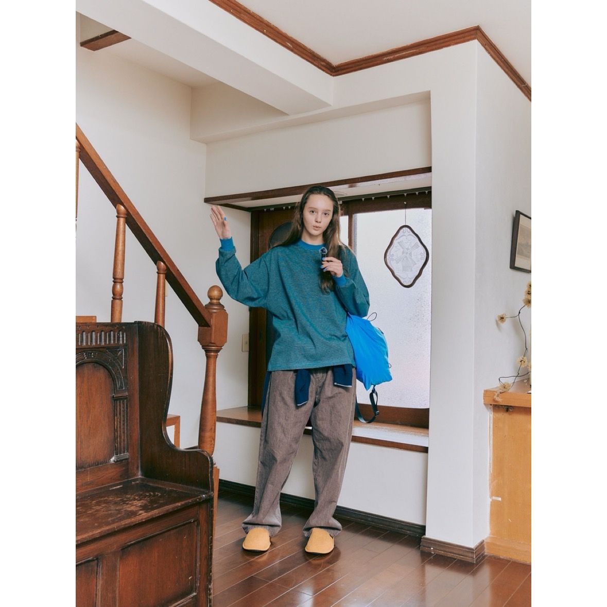 【残り一点】Mercerization Border Wide L/S Tee